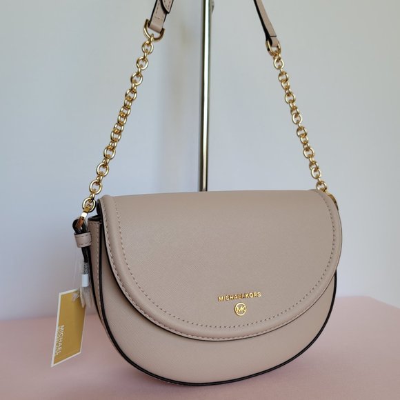 MICHAEL KORS Jet Set Charm Saffiano Leather MD Half Dome Chain Crossbody-🎈$148. - Picture 4 of 16